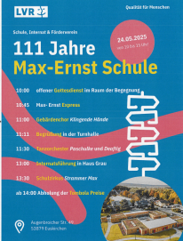 Screenshot des blauen Plakats mit Programmablauf