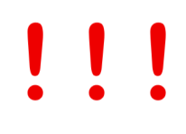 3 rote Ausrufezeichen